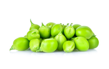 Peas green beans isolated on white background