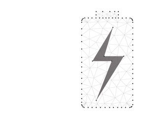 Battery, polygon, black-white