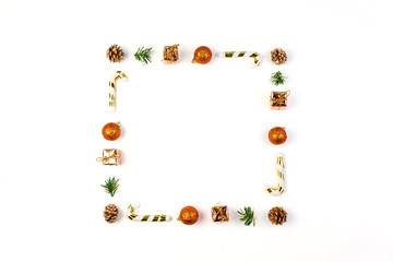 Christmas, New Year on white background