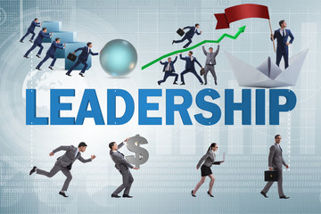 Concept of leadership with many business situations