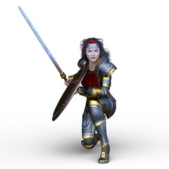 Fototapeta premium 戦う女戦士