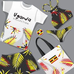 Set of National Beachwear : Uganda : Vector Illustration