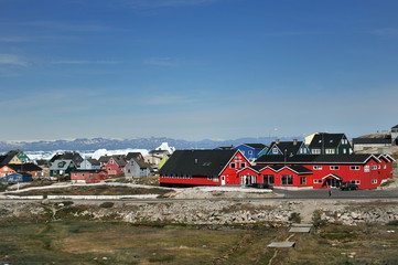 Settlement on the coast of Greenland.