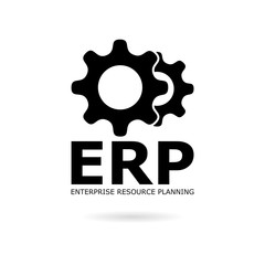 Black ERP icon or logo, Enterprise Resource Planning ERP Process