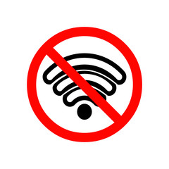 no wifi sign symbol on white background