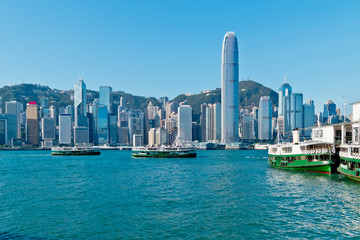 Hong Kong Skyline and Victoria Harbor. 