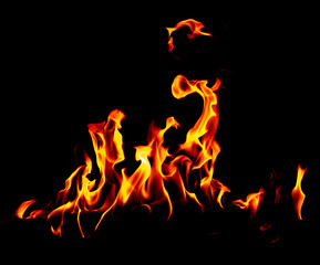 Fototapeta premium Flame of fire on a black background