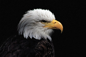 Obraz premium Bald Eagle heraldic animal of the United States of America