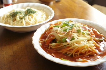 日本の美味しい手作りパスタ