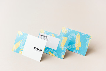 Colorful business cards mockup design