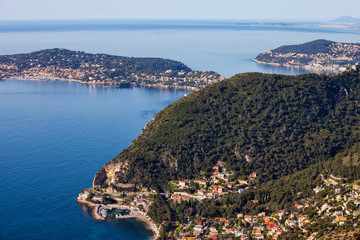 Naklejka premium French Riviera Coastline at Mediterranean Sea