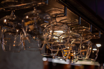 Fototapeta na wymiar cognac glasses in the bar
