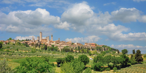 Fototapeta na wymiar der bekannte Ort San Gimignano in der Toskana,Italien