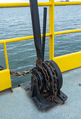 Anchor winch on a small ferry