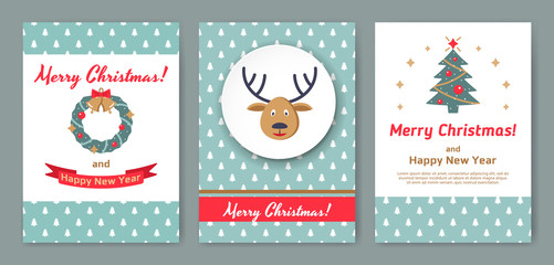 A set of posters or postcards Christmas market.