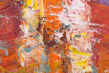 Oil paint background for text or image. Abstract oil paint texture. Multicolored scratched background.