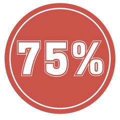 75 % Percent Discount, Sale Up, Special Offer, Trade off, Promotion concept