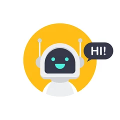 Fotobehang Robot icon. Bot sign design. Chatbot symbol concept. Voice support service bot. Online support bot. Vector illustration. © DG-Studio