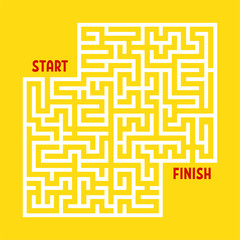 Abstract square maze. Game for kids. Puzzle for children. One entrance, one exit. Labyrinth conundrum. Flat vector illustration. With place for your image.