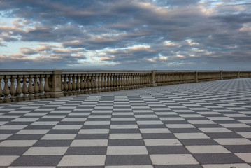 Sunset on the sea terrace in Livorno in late Autumn - 2