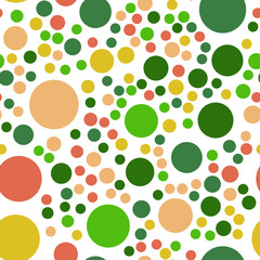 Rounds and circles. Seamless vector EPS 10. Flat geometric pattern texture. Multicolor abstract background for print and textile