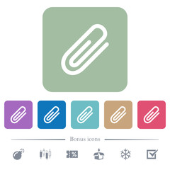 Obraz premium Attachment flat icons on color rounded square backgrounds