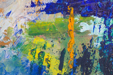 Oil paint background for text or image. Abstract oil paint texture. Multicolored scratched background.