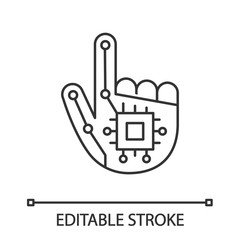 Robotic hand linear icon