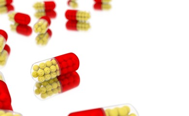 Antidepressant Happy Pill capsules - Copyspace 