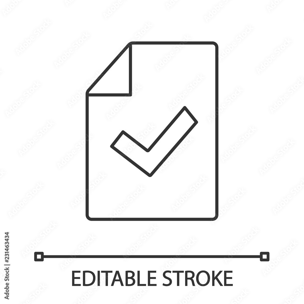 Poster document verification linear icon