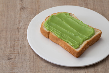pandan custard bread thai dessert  sweet