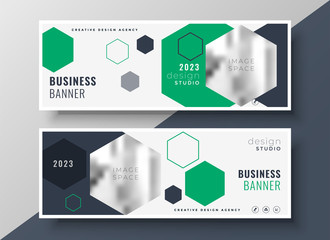 modern geometric business banners set template design