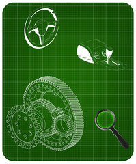 Steering wheel, gearbox and gear mechanism
