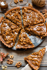 Caramel and nut tart