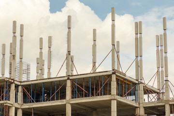 concrete frame building on abandoned construction site