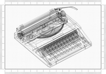 Classic Typewriter Architect blueprint 