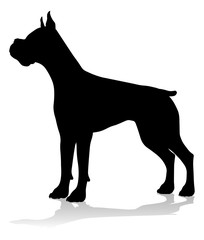 A detailed animal silhouette of a pet dog