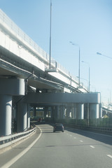 express way with blue sky background