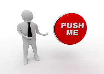 3d man with button