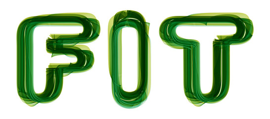 Fit - written on white background