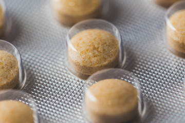 close-up of a pills in tablet - Health care