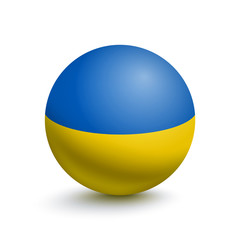 Flag of Ukraine in the form of a ball isolated on a white background. Vector illustration
