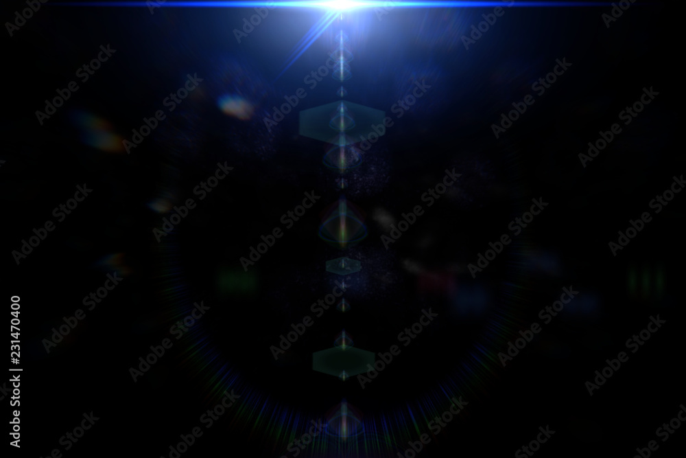 Canvas Prints blue lens flare from above overlay texture with bokeh effects and light streak