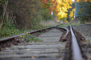 Bahngleise ,Stillgelegtes Gleis, Herbststimmung