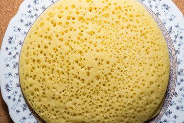 Top view of Moroccan pancakes " Baghrire "