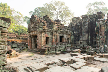 Fototapeta premium Angkor Wat is a temple complex in Cambodia and the largest religious monument in the world. Siem Reap, Cambodia. Artistic picture. Beauty world.