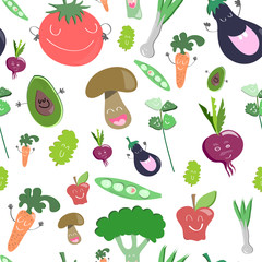 Veggie food seamless pattern