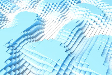 3d rendering, White boxes background