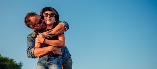 Father hugging daughter
