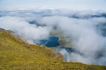 Irish mountains view from Carrauntoohil in summer